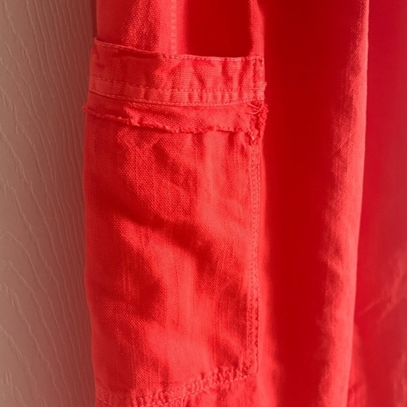 Anthropologie Flutter Sleeve Midi Dress Raw Hem Pockets distressed Boho Pilcro - Picture 6 of 10